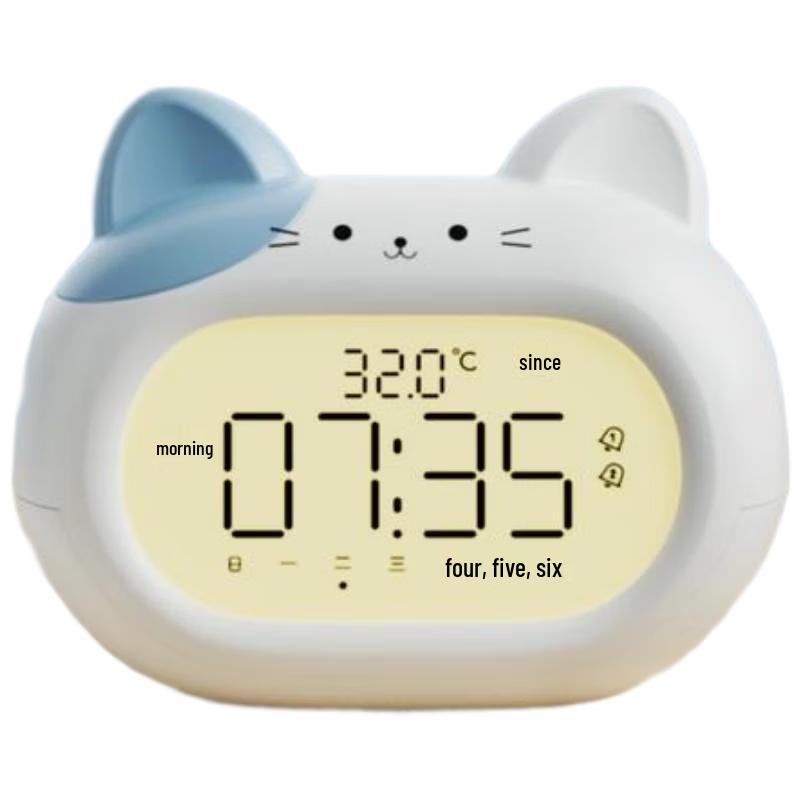 HANDUNYOU Little Blue Cat Smart Alarm Clock