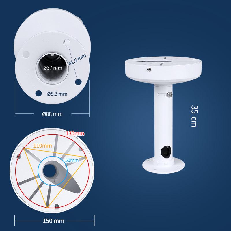 Universal 4.5-inch Aluminum Dome Camera Ceiling Mount for Hikvision/Dahua