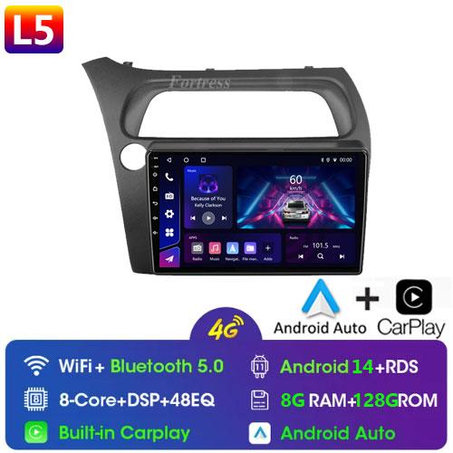 For Honda Civic Hatchback 2006-2011 Android 12 Car Radio Multimedia Video Navigation 2 Din Stereo DVD Head Unit Speaker Carplay