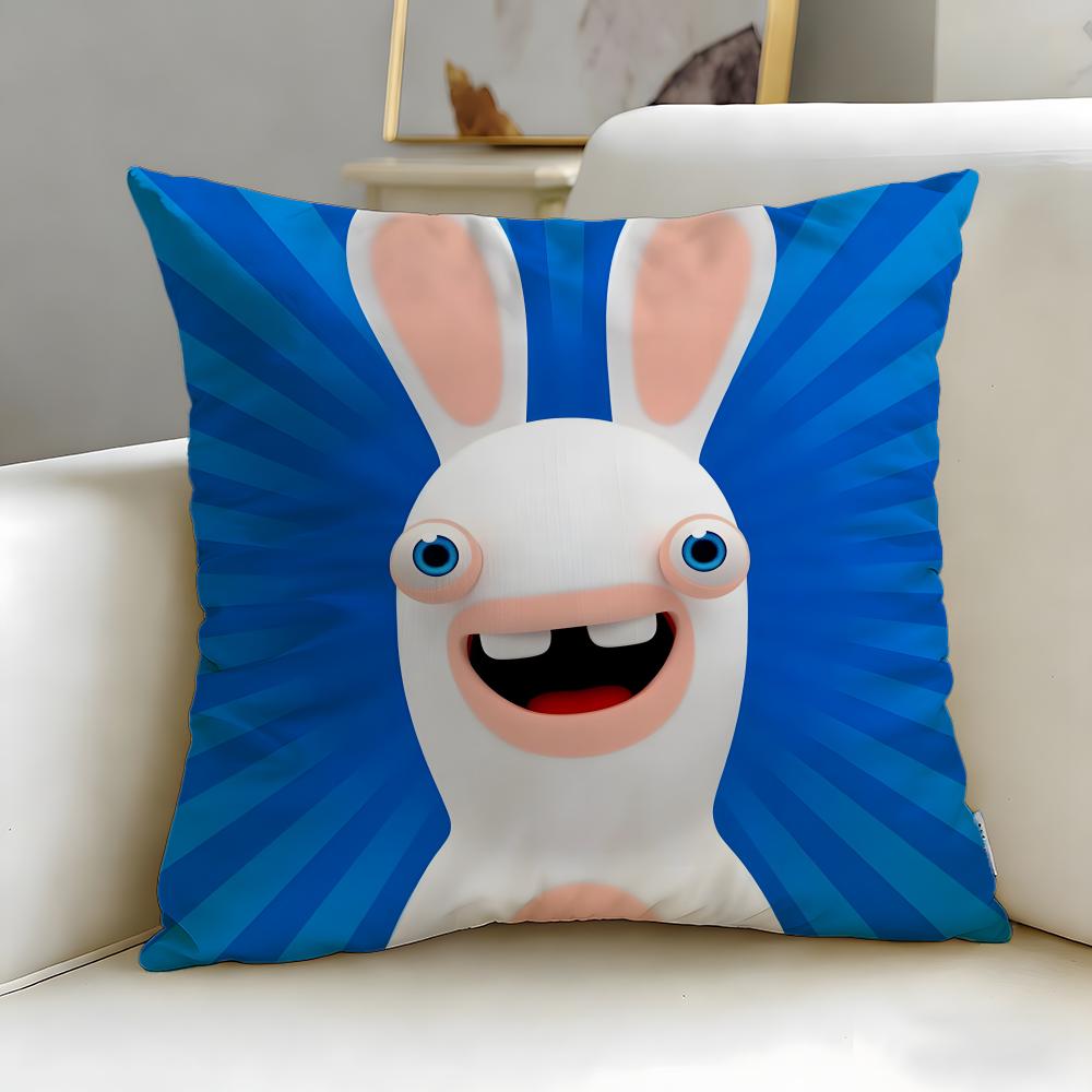 popular game Rabbids Cushion Cover Soft & Easy-Wash Pillow Case – Versatile for Couch, Bed, Travel and Office