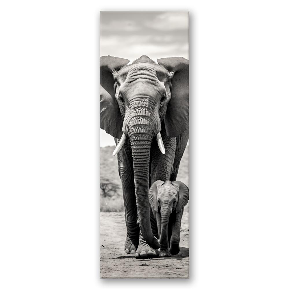 Canvas Print, Black and White Elephant