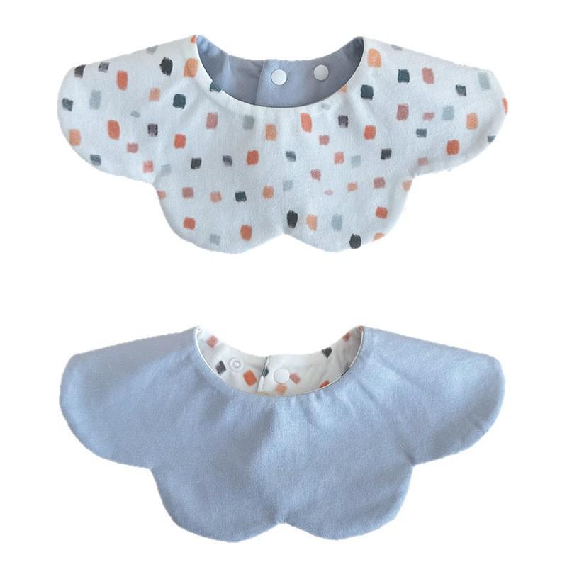 New Korean Style Double-Sided Waterproof Baby Bib - Soft Cotton Drool Bib for Infants (0-2 Years)