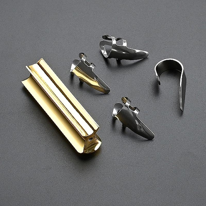 Guitar Slide Stainless Steel Tone Bar Guitar Lap Slide Tone Bar with 3Pcs Finger Picks & 1Pc Thumb Pick for Guitar Bass