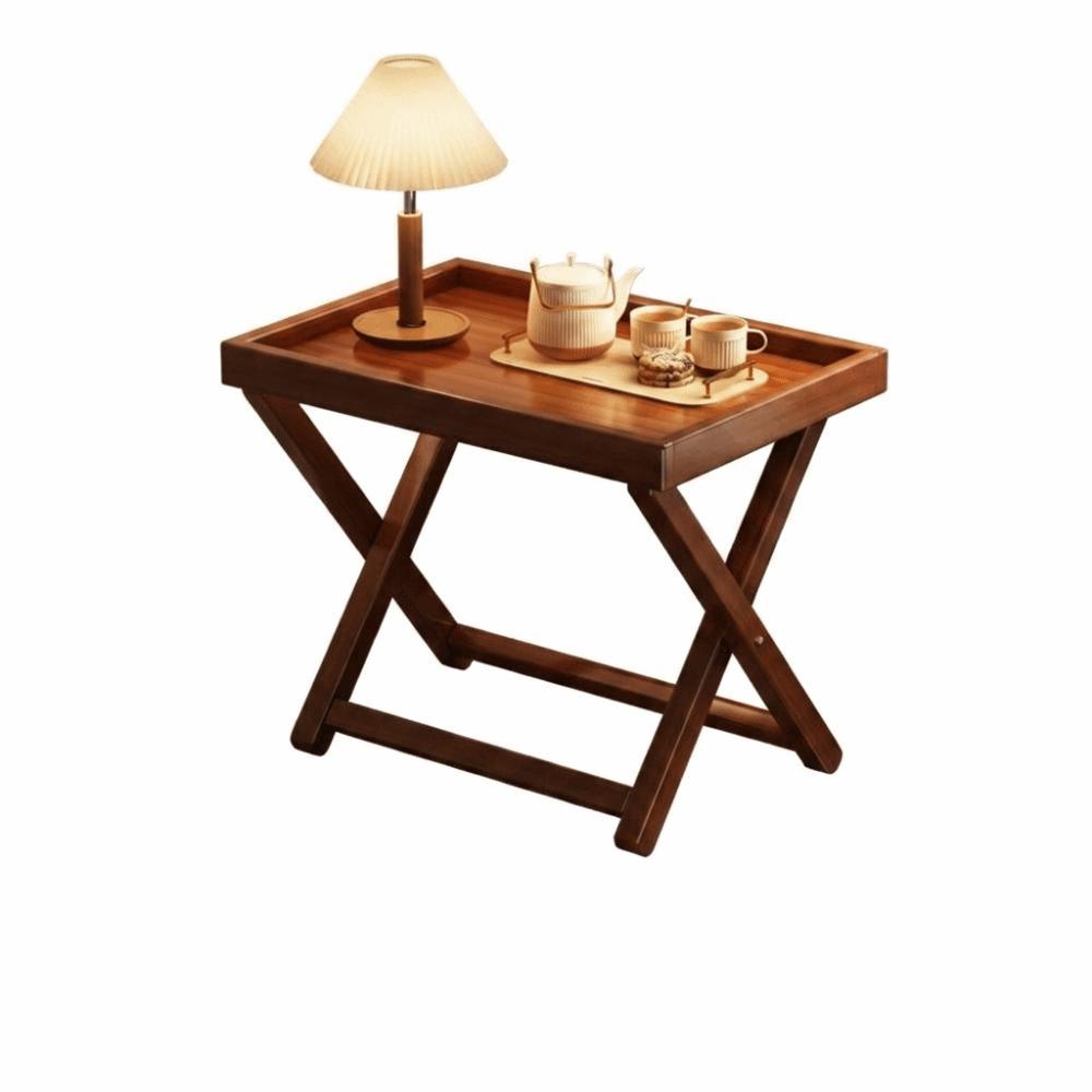 Stable Foldable Coffee Table Quick Setup Folding Sofa Table Table Wooden Small Table Camping Patio without acrylic
