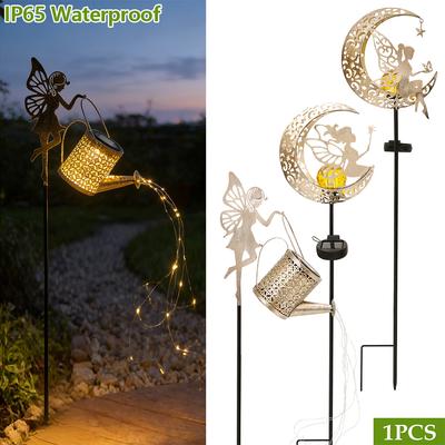 Fairy Garden Solar Light IP65 Waterproof Outdoor Solar Stake Light Large Retro Metal Lantern Solar Light for Garden Decoration
