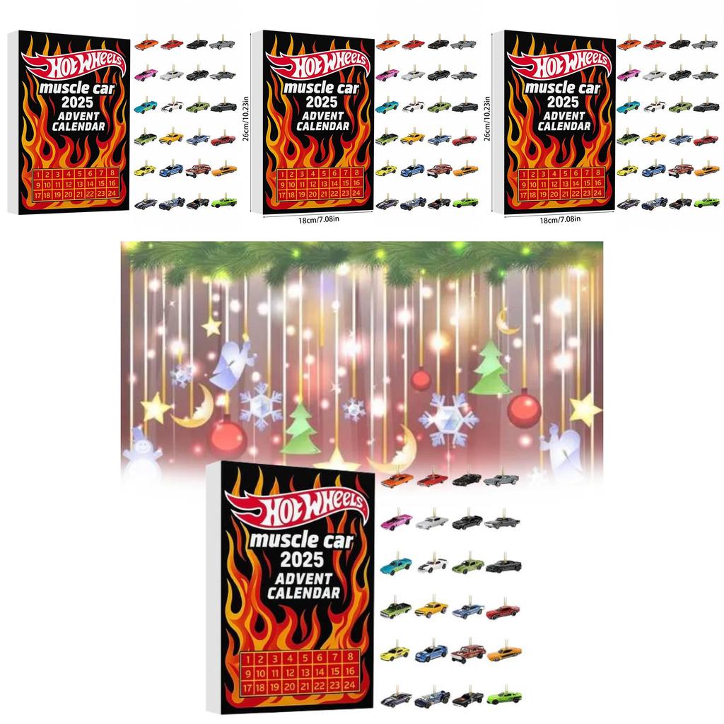 Muscle Car Christmas Advent Calendar With Acrylic Ornaments For Holiday Party Gifts