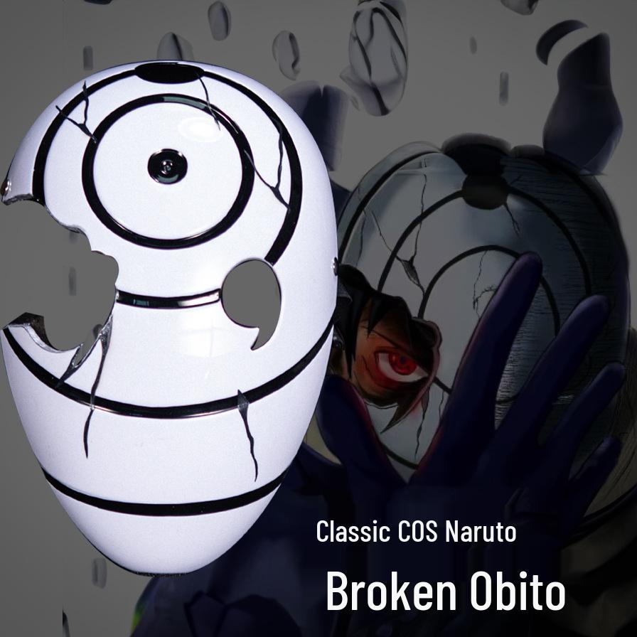 COS Naruto Tobi Resin Full Face Mask - Halloween Costume for Kids & Adults