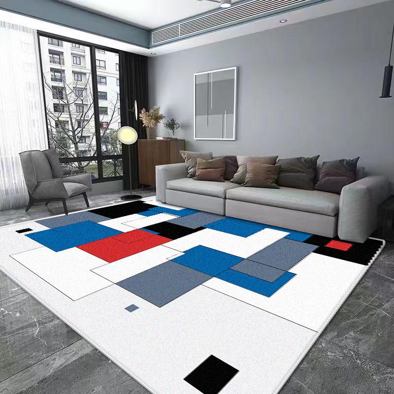 Modern Geometric Carpet Flannel Living Room Home Luxury Nordic Decor Home Large Area Mat Bedsdie Washable Bedroom Rug Lounge