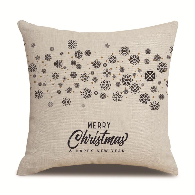 Christmas Single-sided Pillowcase Living Room Linen Car Pillowcase Sofa Pillowcase Bedside Cushion Cover
