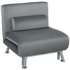 Folding Armchair with Bed Function, Folding Recliner In Velvet Look, Adjustable Backrest, 75 X 70 X 75 Cm, Grey