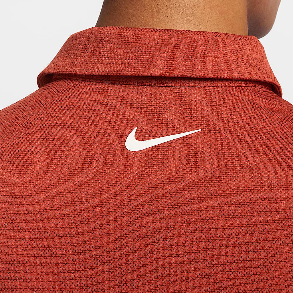 Nike Tour Dri-Fit Lightweight Comfortable Quick-Dry Golf Polo Shirt Men Tops Crimson Dark-Team-Red Light-Ivory FZ7476-671