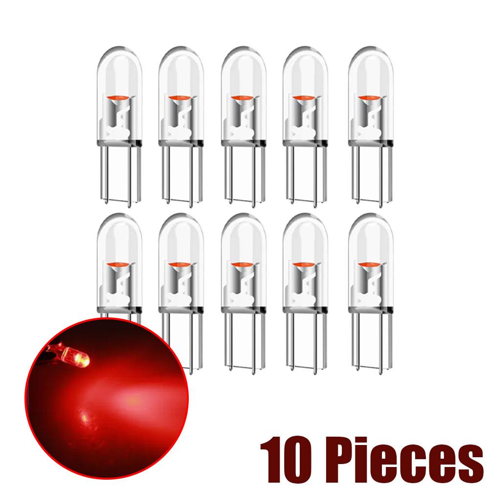 10pcs Car Trument Panel Warning Decoration Lamps Dashboard T5 LED W3W W1.2W 74 286 Wedge Indicator Lights Auto Accessories
