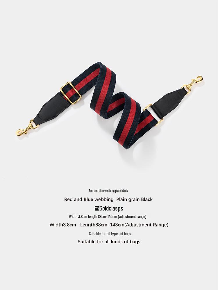 Versatile Single Shoulder Crossbody Bag Strap: Red-Blue Wide Design with Adjustable Red-Green Webbing