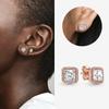Authentic 925 Silver Cherry Blossom Bow Heart Hoop Stud Drop Earrings plata de ley Jewelry DIY Birthday Gift Original