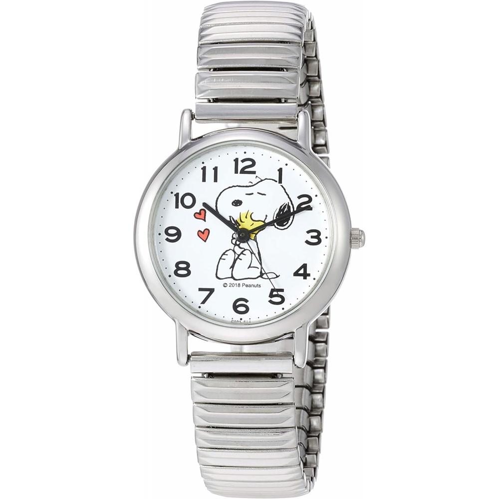 

[Citizen QA] P001 214 Аналоговые водонепроницаемые часы Snoopy с металлическим ремешком для женщин, белые, белые B