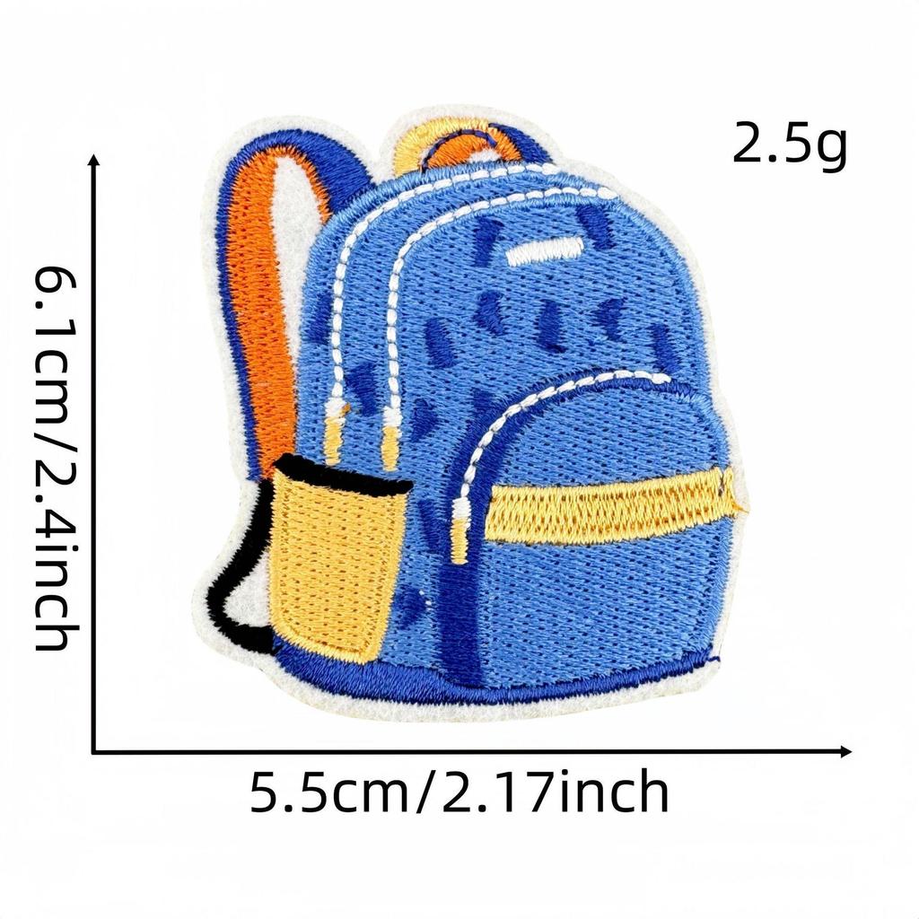 Kids' Cartoon Embroidery Patches – Kindergarten School Bus Design with Hot Melt Adhesive
