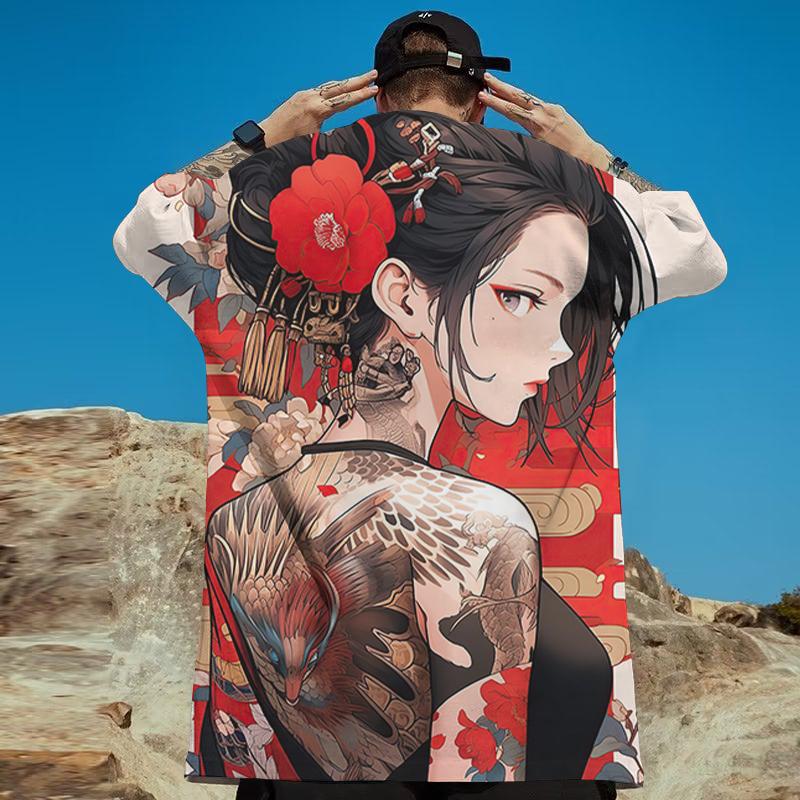 Pánské tričko Beauty Print Tričko s krátkým rukávem Pro muže Street Hip Hop Unisex Oblečení Volné Tričko nadměrné velikosti Top Nové Trička