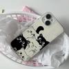 Cute snooping kitten iPhone17promax mobile phone case for Apple 16promax white background imd case 15