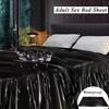 Waterproof Bed Sexy Sheet Waterproof PVC Bed Sheet Oil Resistant SPA Mattress Black Thick Bed Plastic