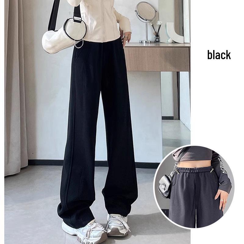 

2026 New White & Gray Banana Print Maternity Wide-Leg Pants - Spring & Autumn Sports Casual Sweatpants XL [62.5-70 kg] чёрный