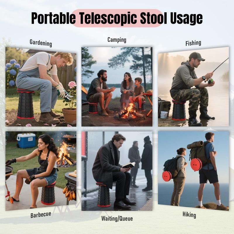 Outdoor Portable Folding Stool,lightweight,with Telescopic and Retractable Designs,suitable for Fishing,hiking and Barbecuing