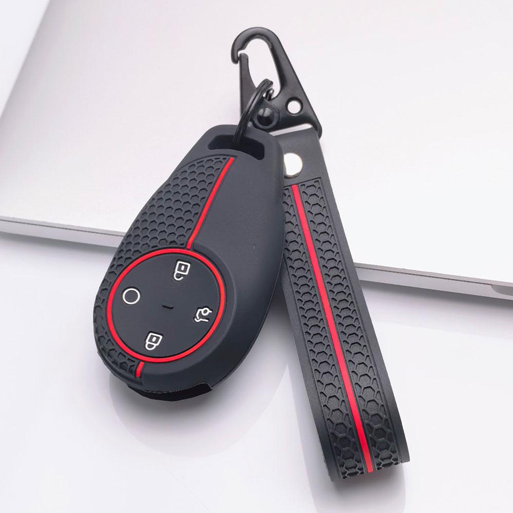 Premium Silicone Car Key Fob Cover For GAC AION S S Plus Y V LX Hyper With Keychain Soft Silicone Car Interior Accessories Anti-Scratch