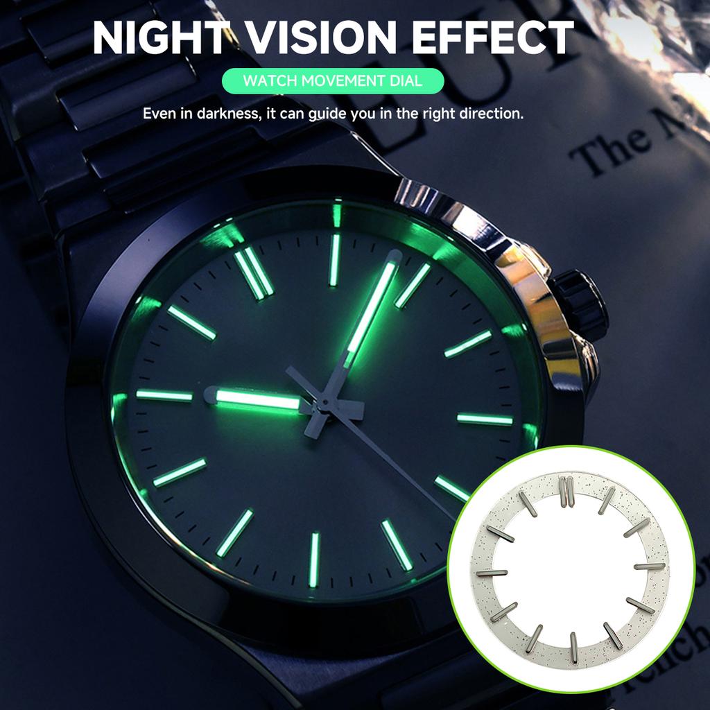 NH70 31.8MM Transparent Watch Dial for NH70 Movement Green Luminous Literal for NH35 Movement Dial Accessories