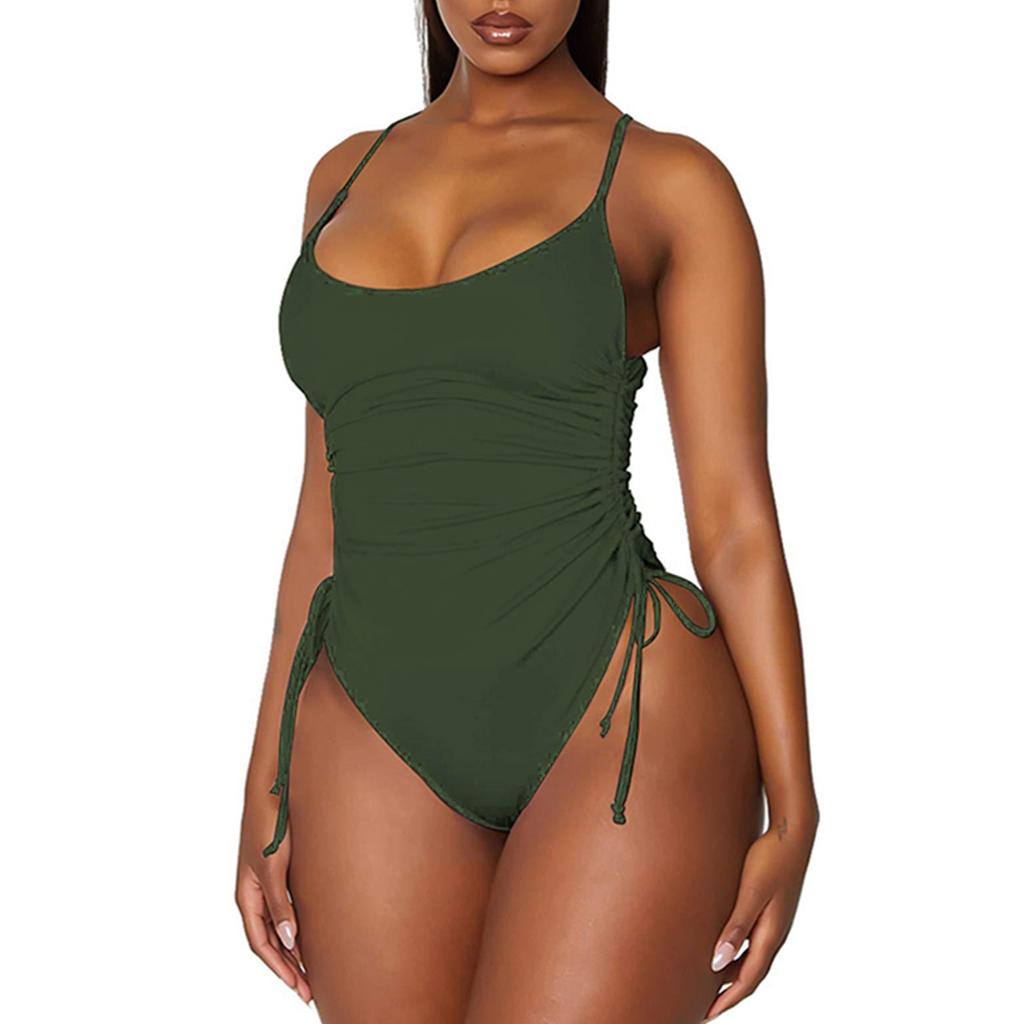 Women's Fashion Sexy Solid Color One-Piece Bikini Beach Swimsuit