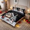 3pcs Christmas cottage print coreless duvet set multi size bedroom bedding holiday decoration soft  machine washable