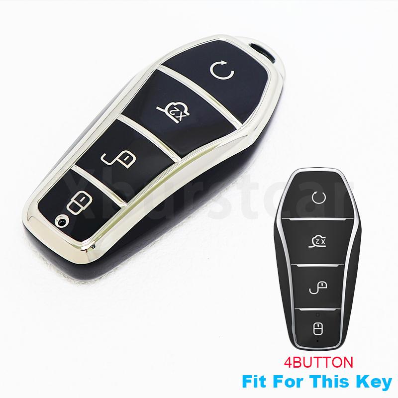 Auto Accessories 4 Buttons Fashion Tpu Car Key Case Keyless For Byd Atto 3 Han Ev Dolphin Remote Control Protect Cover