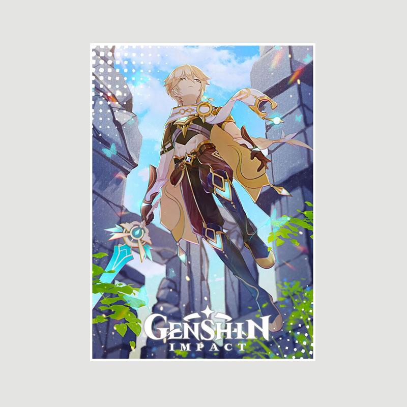 Genshin Impact Series Posters White Paper Anime Girl Poster Mural Home Decor Study Bedroom Bar Cafe Decoration Painting Wall Art Prints
