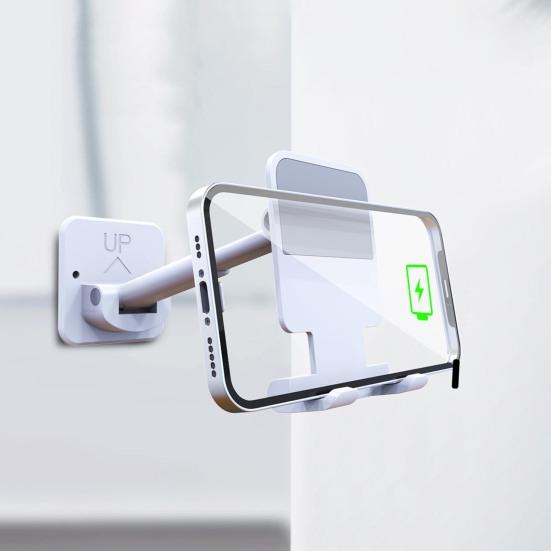 Handyhalter, 90-Grad höhenverstellbar, Anti-Shake-Rotation, universeller Wandhalter für Mobiltelefone