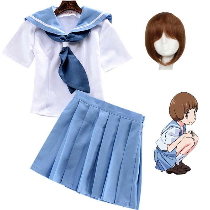 Kill La Kill Mako Mankanshoku Cosplay Costume Adorable Jk School Uniform In Blue And White