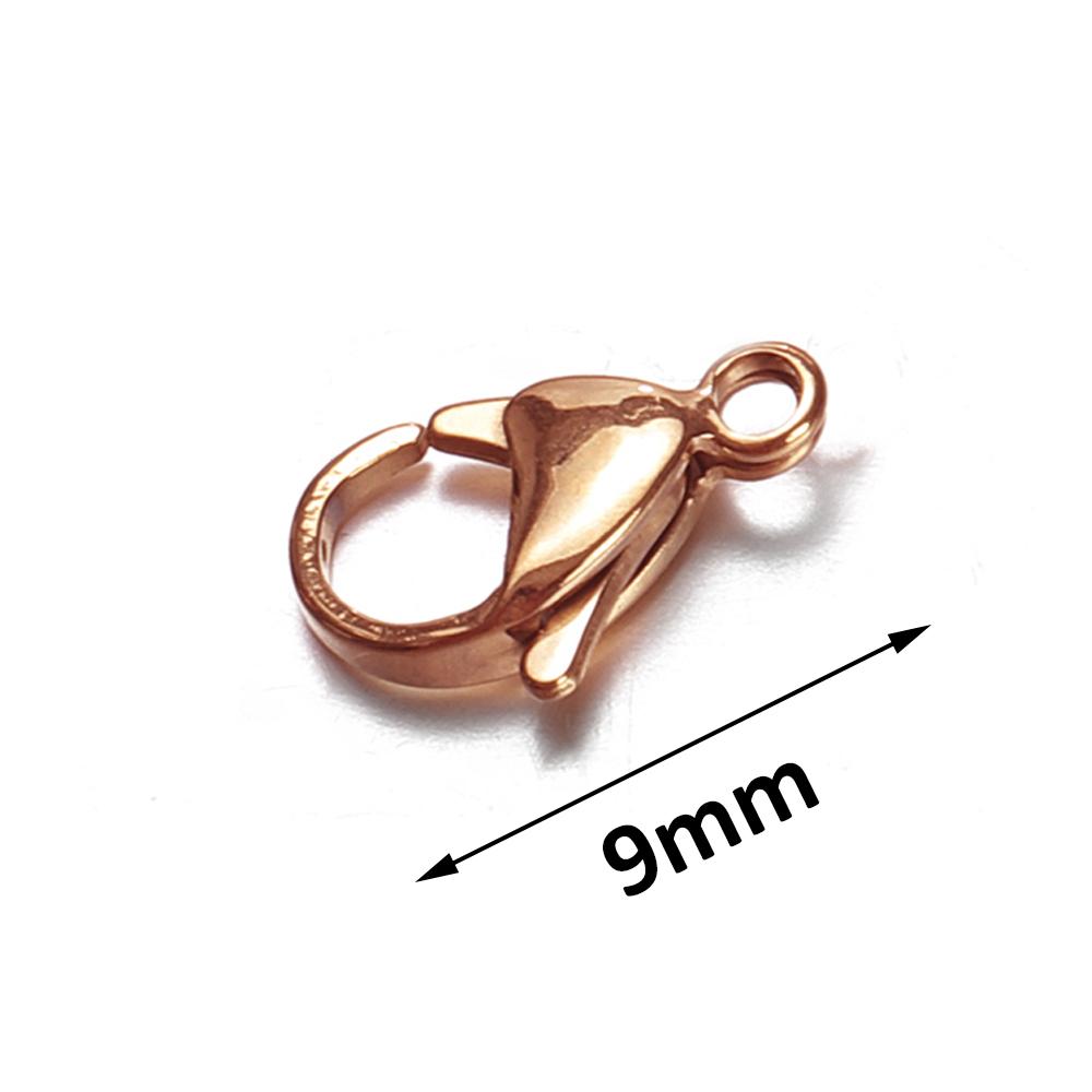 20pcs 9/10/12/15mm Stainless Steel Lobster Clasps Jewelry Finding DIY Clasp Hooks Necklace & Bracelet Chain Jewelry Components