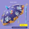 2026 New Model Children's Umbrella Cartoon Black Plastic Dual-Use Umbrella for Sun and Rain, Automatic Reflective Strip Long-Handle Umbrella for