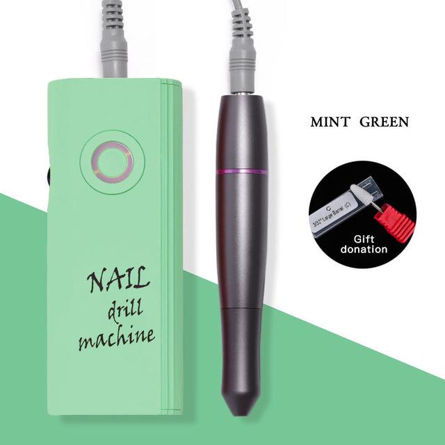 

Портативная электрическая дрель для ногтей, 30000 об/мин, набор инструментов для маникюра и педикюра, полировщик для ногтей, удаление геля, полировка ногтей зелёный