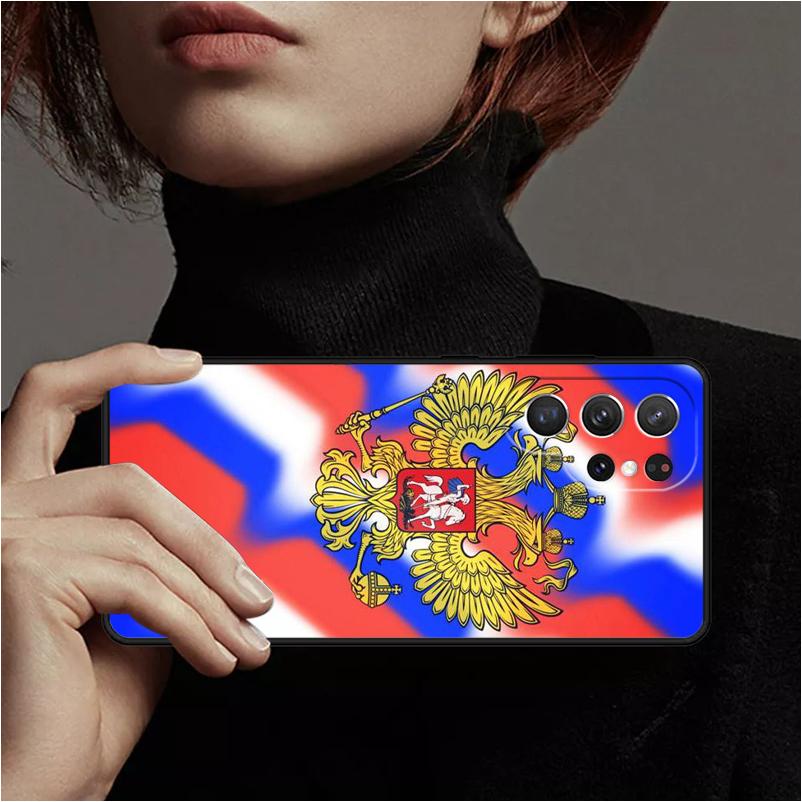 Russia Flag Emblem Phone Case Cover Coque For Samsung Galaxy S24 Ultra 23 S22 Plus S21 FE S20 Note 10 Pro Note 20 lite