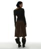 PARTIMENTO WOMEN Tie Neck Strap Asymmetrical Knit Top_Brown