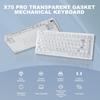 Tastiera Meccanica da Gioco Wireless YUNZII X75 PRO a 82 Tasti (Interruttori Bianco Cristallo, Bianco Wireless)