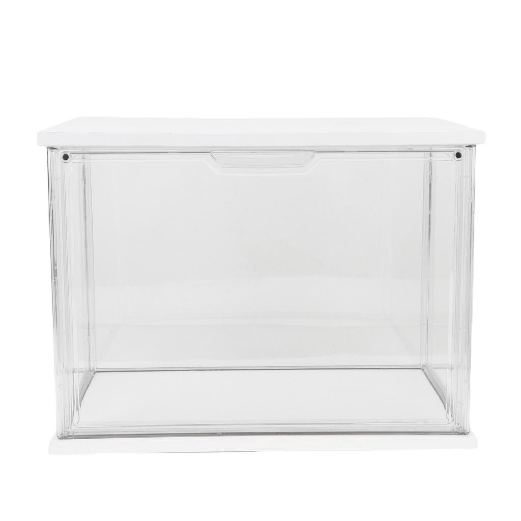 Clear   Display Case Plastic Display Box for Collectibles Doll Home Storage Organizing Toys Wood Base 14.3x8.7 .7in