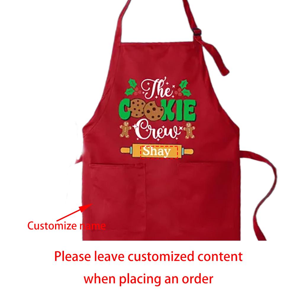 Personalizovaná zástěra pro děti z kuchařského týmu na výrobu sušenek, zástěra s vánočními světýlky, potřeby a doplňky pro vánoční párty, vaření, kuchyňskou výzdobu