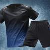 Men's Quick-Dry Short-Sleeve Sports Set - Black Breathable Casual Running T-Shirt