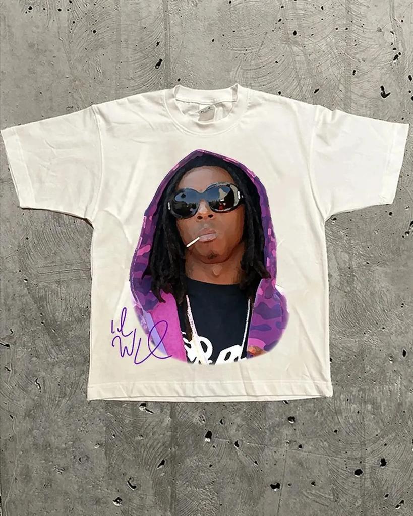 Women Men T Shirt Hip Hop Y2k Trends Short Sleeves Leisure American Retro High Street Oversized A Male Print Top Summertime