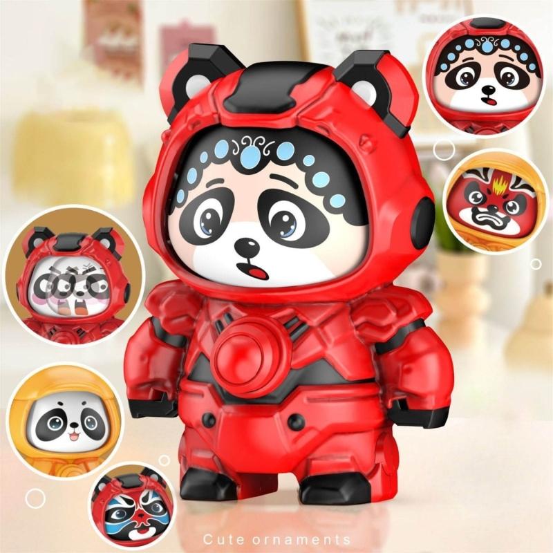 Lovely Panda Face Changing Doll Keychain Charm Fun And Eye Catching Designs Keyrings Accessory For All Ages