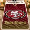 Flaneldecke San Francisco 49ers Benutzerdefinierter Name Text Personalisierte Weiche Warme Überwurfdecke Heimdekoration Geschenk