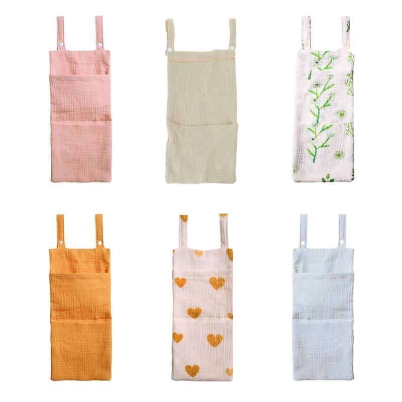 Breathable Infant Bed Hanging Storage Bag Large Compartment 2-Pocket Organsier Case for Baby Supplies and Accessories