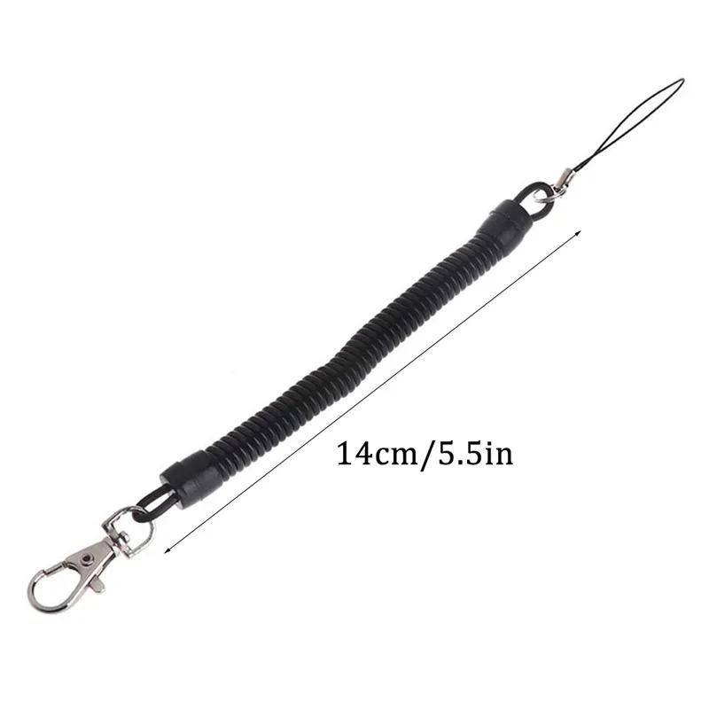 1pcs Outdoor Fishing Lanyards Retractable Coiled Tether With Carabiner Boating Fishing Rope Retention Rope Fishing Tools Tackle