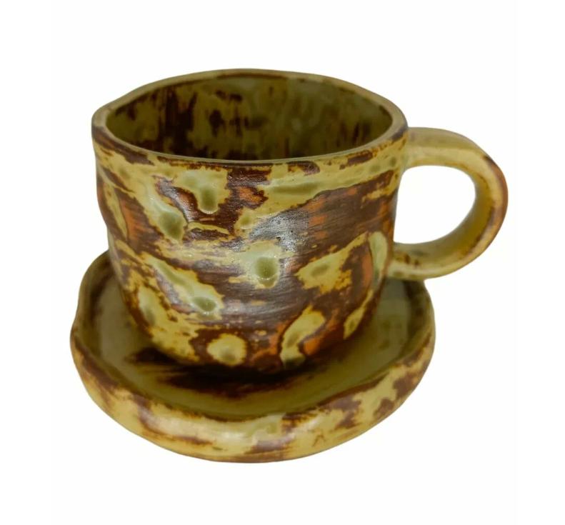 

Retro ceramic coffee cup and saucer set