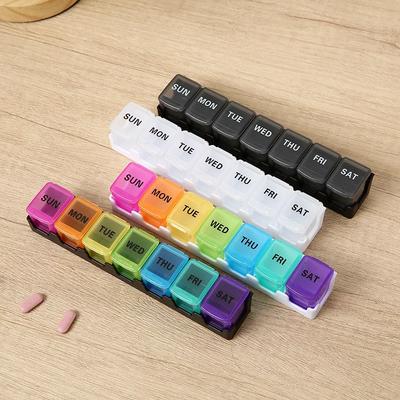 7 Day Mini Pill Organizer Portable Detachable Medicine Case Weekly Compact Storage Box for Vitamins Pills Travel Essentials