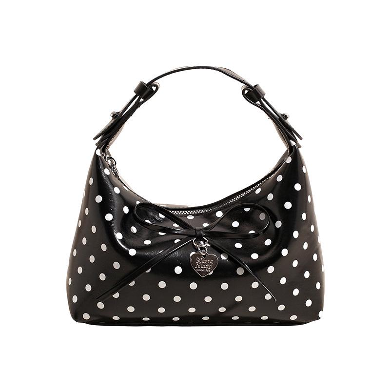Women's Summer 2026 Sweet Lace Polka Dot Pleated Cloud Crossbody Bag